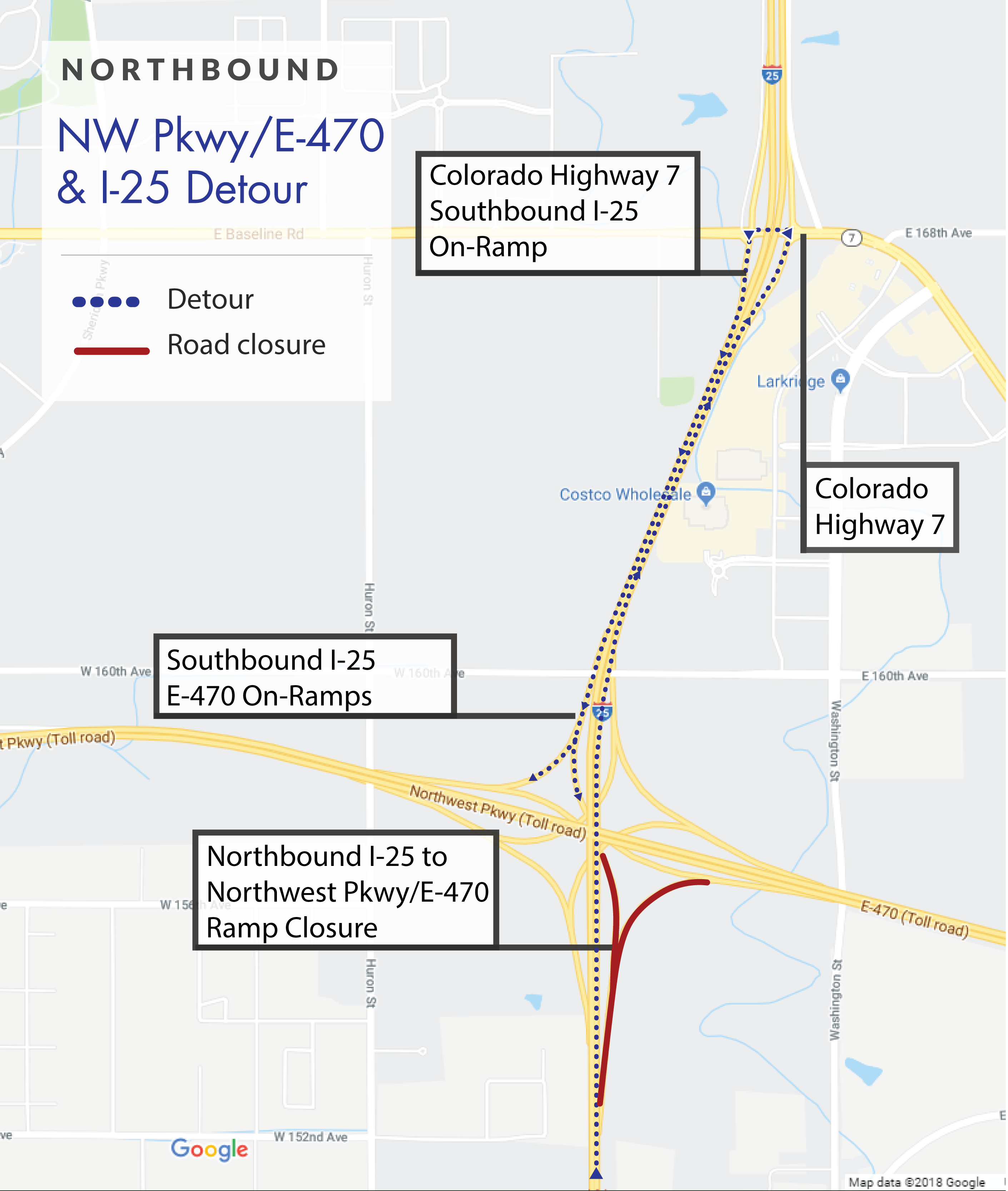 E 470 Toll Map